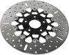 Black Chrome Contour Floating Brake Rotor - 5 Button Floating Brake Rotor - Black Chrome Center Front Set