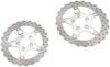 Polished Floating Brake Rotors - 5 Button Floating Brake Rotor - Polished Center Front Set