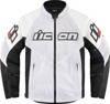 ICON Mesh AF Leather Jacket Men's Small White/Black - Durable mesh and leather sport jacket