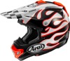 Arai VX-Pro4 Flame Helmet - Medium, Red/Black/White - MX helmet with flame graphics