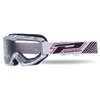 3201 White / Black / Silver Raceline Goggles - Clear Lens