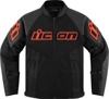 ICON Mesh AF Leather Jacket Men's XL Black/Red - Men's sport fit leather/mesh jacket