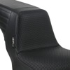 Kickflip Basketweave Vinyl 2-Up Seat - Black - For 18-20 Harley FLDE FLHC