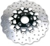 Black Chrome Contour Floating Brake Rotor - 10 Button Contour Floating Brake Rotor - Black Chrome Center