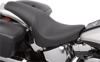 Predator Smooth Vinyl 2-Up Seat - Black - For 00-17 Harley Softail