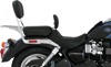 Two-Piece Plain Vinyl 2-Up Seat Black w/Backrest - For Triumph America Speedmaster