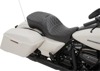 Double Diamond SR Leather 2-Up Seat Black Low 1" - For Harley FLH FLT