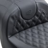 Road Sofa Lattice Stitched 2-Up Seat Black Gel - For 18-20 Honda 1800 Gold Wing