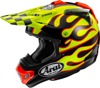 Arai VX-Pro4 Flame Helmet XL Yellow/Black/Red - Off-road helmet with flame graphic