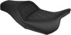 Slim Lattice Stitched 2-Up Seat Black Gel - For 08-20 Harley FLH FLT