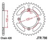 Steel Rear Sprocket - 44 Tooth 428 - For RM80, RM85/L, YZ80, YZ85