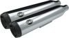 Grand National Chrome 3.5" Slip On Exhaust Black Cap - For 95-17 HD Dyna