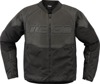 ICON Overlord3 Leather Jacket Black Men's 2XL - Sport leather jacket with D3O protection