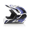 FMX N-600 2X-Large Motocross Helmet, White & Blue, Double D Closure, DOT