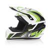 FMX N-600 2X-Large Motocross Helmet, White & Green, Double D Closure, DOT