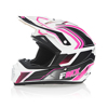 FMX N-600 2X-Large Motocross Helmet, White & Pink, Double D Closure, DOT