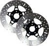 Black Chrome Contour Floating Brake Rotor - 5 Button Floating Brake Rotor - Black Chrome Center Front Set