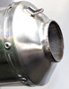 Stainless Steel Exhaust Muffler - 52mm Inlet w/ Spring Loop - Includes Spark Arrestor and Hanger Strap