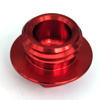 Red Billet Oil Filler Plug w/ Safety Wire Holes - M20 x 2.5 Threads w/ 28mm Head - 14mm Hex