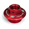 Red Billet Oil Filler Plug w/ Safety Wire Holes - M20 x 1.5 Threads w/ 30mm Head - 14mm Hex