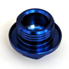 Blue Billet Oil Filler Plug w/ Safety Wire Holes - M18 x 1.5 Threads w/ 25.5mm Head - 14mm Hex