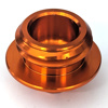Orange Billet Oil Filler Plug w/ Safety Wire Holes - M24 x 3 Threads w/ 30mm Head - 14mm Hex
