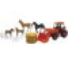 Kubota Farm Tractor Set with Horses, Fences and Haybale/ Scale - 1:32