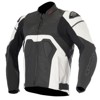 Core Airflow Perforated Leather Motorcycle Jacket - Black/White 50