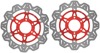 Front VEE Brake Rotors - Red - VEE Style Brake Rotor - Red Center Front Set