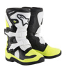 Tech 3S Youth MX Boots Black/White/Yellow Size Y13