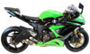 Black Center GP Slip On Exhaust - For 13-25 Kawasaki ZX6R