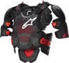 Alpinestars A-10 V2 Full Chest Protector XS/SM - For XS/SM fit, Anthracite/Black/Red color