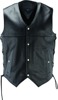 River Road Old Skool Leather Vest Black - 4XL