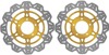 Front VEE Brake Rotors - Gold - VEE Style Brake Rotor - Gold Center Front Set