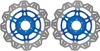 Front VEE Brake Rotors - Blue - VEE Style Brake Rotor - Blue Center Front Set