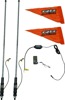 Dual 4Ft Clear LED Lighted Whips w/ Flags - BT Control, 300 Colors, w/ Chase