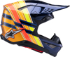 Alpinestars S-M10 TLD Helmet Dark Blue/Orange Medium - Carbon shell MX helmet with MIPS, size Medium