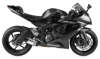 S1R Brushed Slip On Exhaust Black Cap - Fits 13-25 Kawasaki ZX6R Ninja and variants