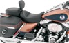 Wide Smooth Naugahyde Solo Seat w/Backrest - For 08-20 Harley FLH FLTR