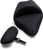 Wide Smooth Naugahyde Solo Seat w/Backrest - For 12-17 Harley FLS 11-13 FXS