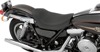 EZ-On Smooth SR Leather Solo Seat - Black - For 82-94 Harley FXR FXLR