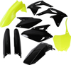 Full Plastic Kit - Black/Flo Yellow - For 08-17 Suzuki RMZ450