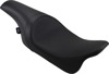 Predator Smooth Vinyl 2-Up Seat Black Low 1" - For 08-20 Harley FLH FLT