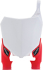 Raptor Front Number Plate - White/Red - For 13-16 Honda CRF450R & For 14-17 CRF250R