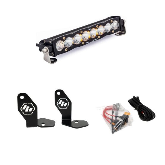 Baja Designs S8 10in Hood Mount Light Bar Kit Clear For Polaris RZR Pro R 22-23