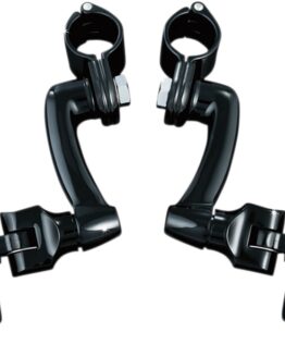 Kuryakyn Longhorn Trident Offset Highway Pegs Black 1-1/2in Clamps