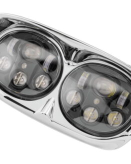Letric Lighting Dual 5.75" LED Headlight Black/Chrome Fits Road Glide