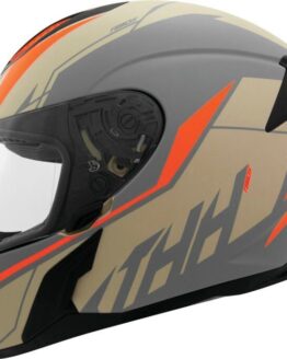 THH T810S Turbo Full Face Helmet Grey/Orange XL