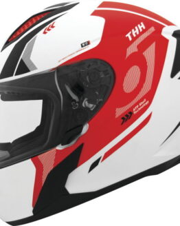 THH Helmets T810S Hayate Helmet Pearl White/Red - Medium