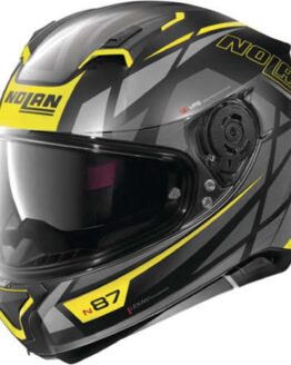 N87 Originality Helmet Flat Black/Grey/Yellow XS Full Face Helmet